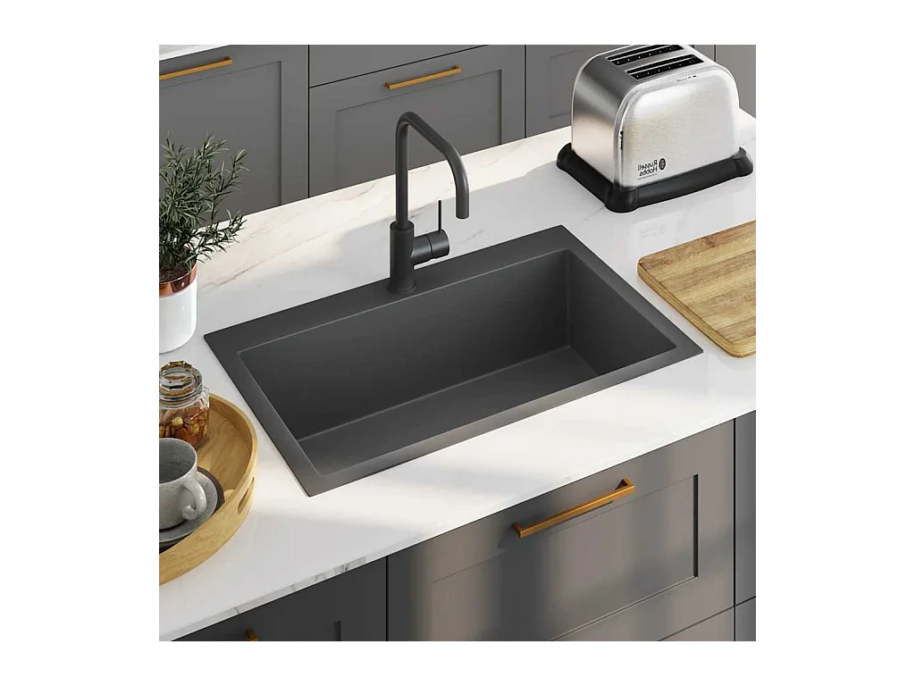 Lavello da cucina in acciaio inossidabile nero fatto a mano