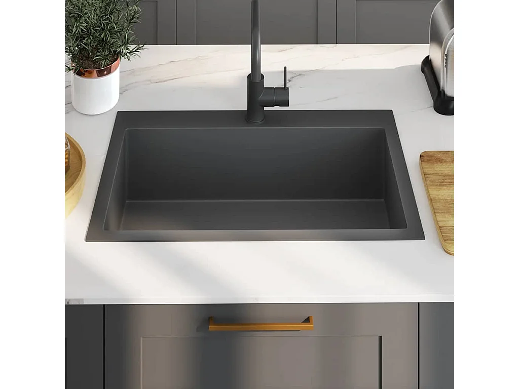 Évier de cuisine fait main Noir Acier inoxydable