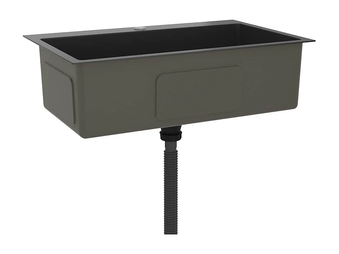 Évier de cuisine fait main Noir Acier inoxydable