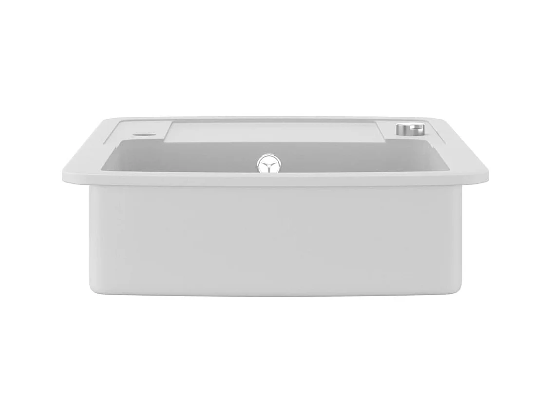 Fregadero de cocina de granito, fregadero individual, blanco