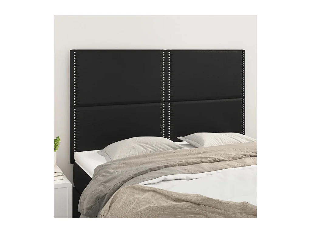 Testiere 4 pezzi Nero 72x5x78/88 cm Similpelle