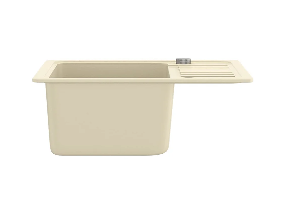 Granieten keukenspoelbak enkele spoelbak beige