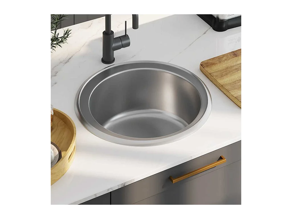 Keukenspoelbak met zeef en sifon RVS