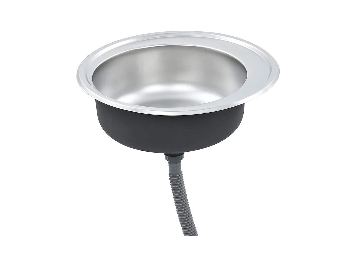 Keukenspoelbak met zeef en sifon RVS