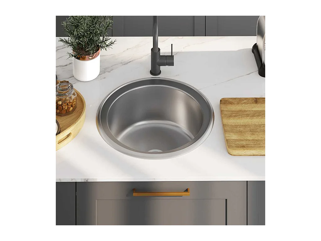 Keukenspoelbak met zeef en sifon RVS