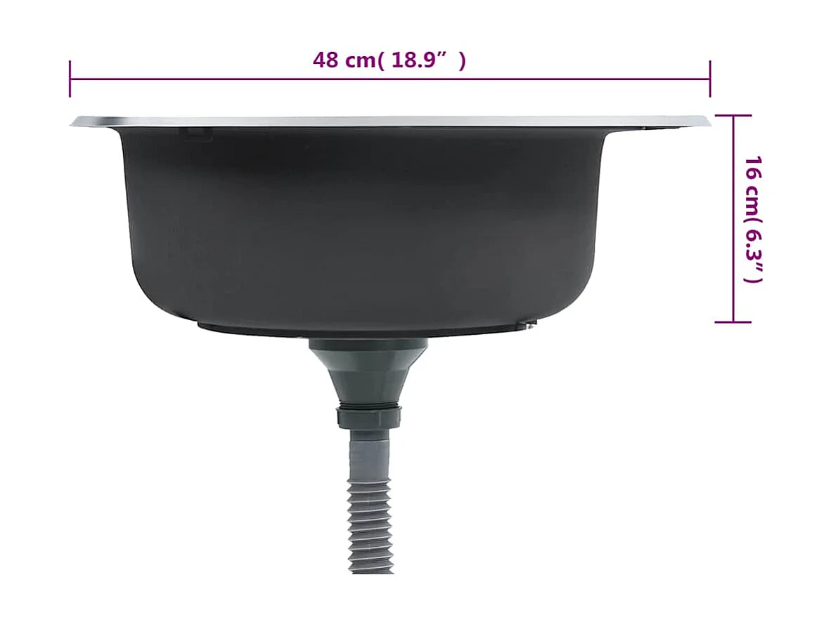 Keukenspoelbak met zeef en sifon RVS