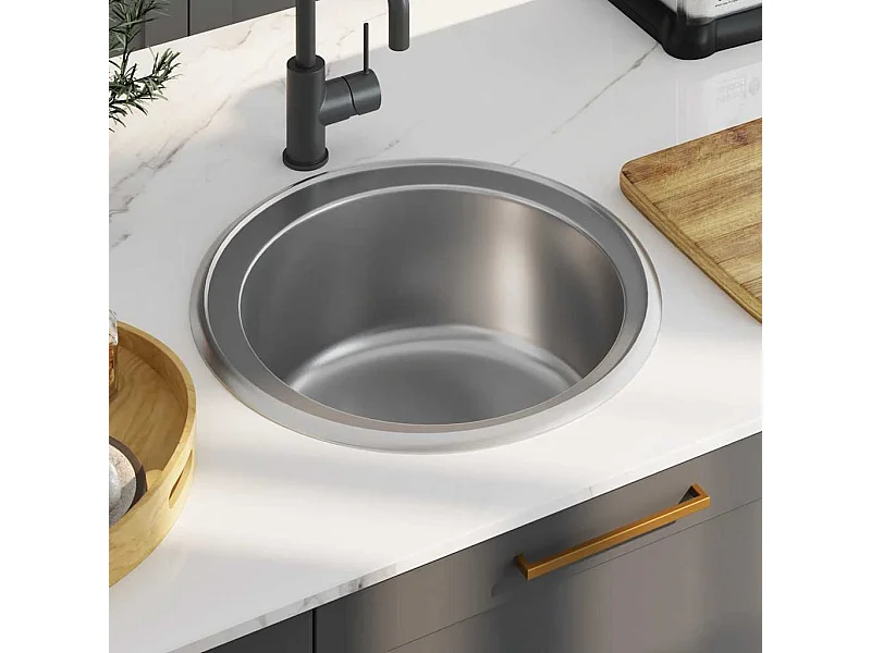 Küchenspüle mit Sieb und Siphon Edelstahl