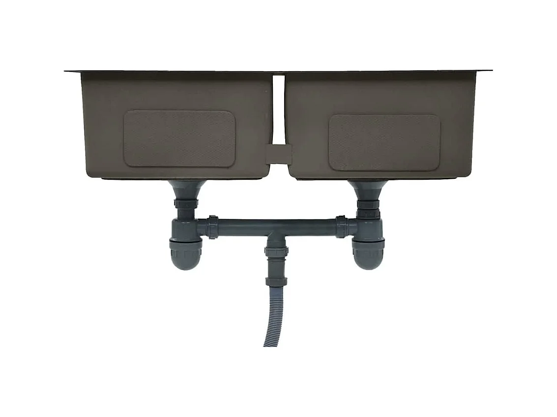 Handgefertigte Küchenspüle aus schwarzem Edelstahl