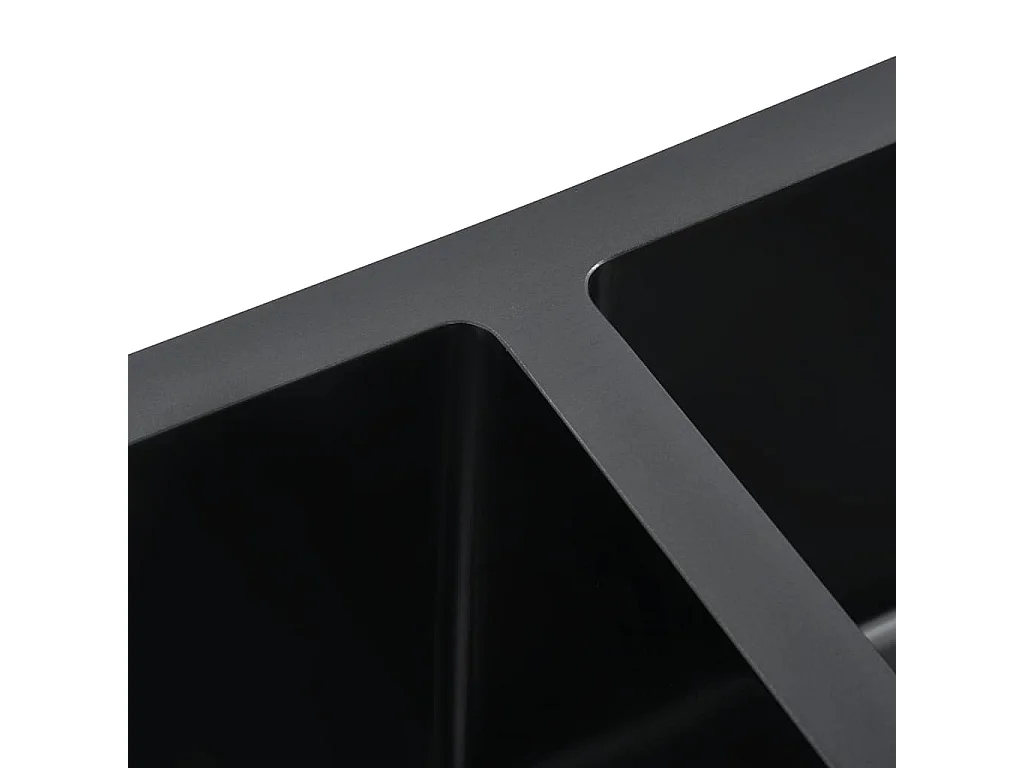 Handgefertigte Küchenspüle aus schwarzem Edelstahl