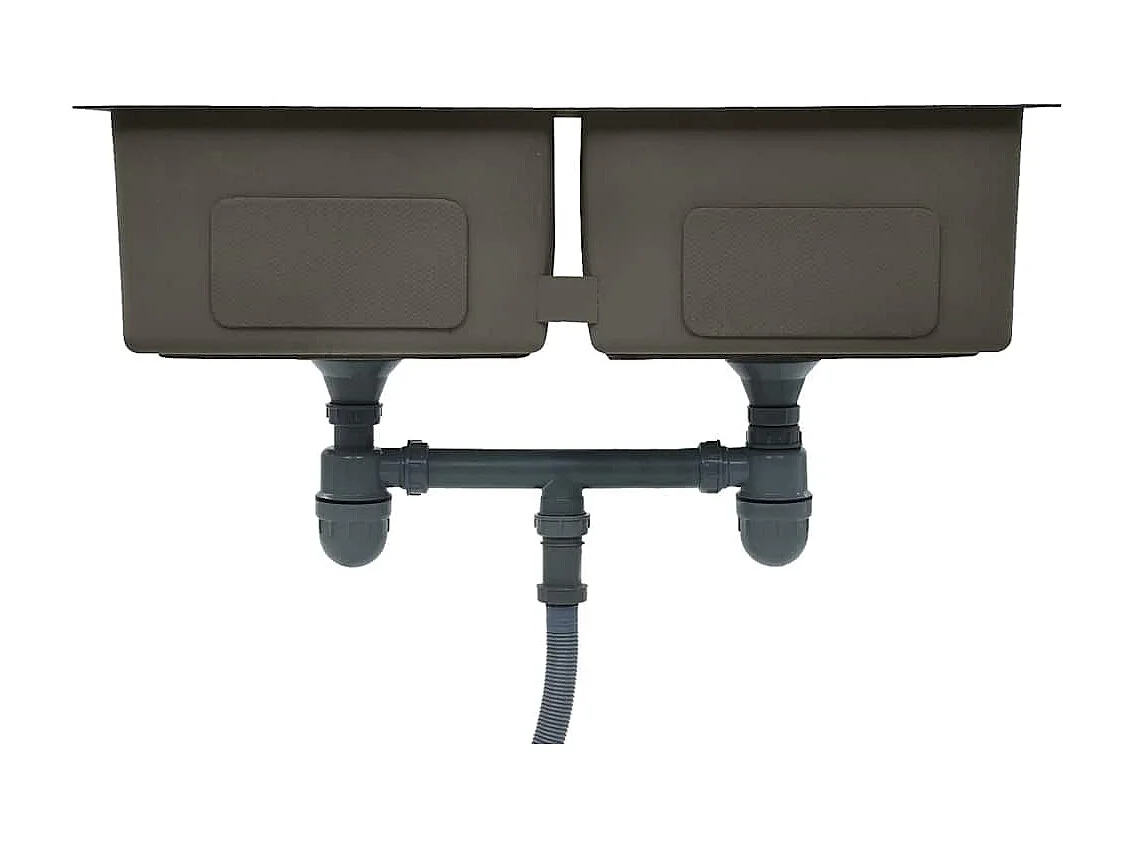 Évier de cuisine fait à la main Noir Acier inoxydable