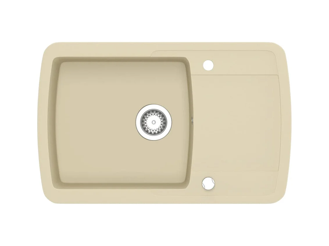 Granieten keukenspoelbak enkele spoelbak beige