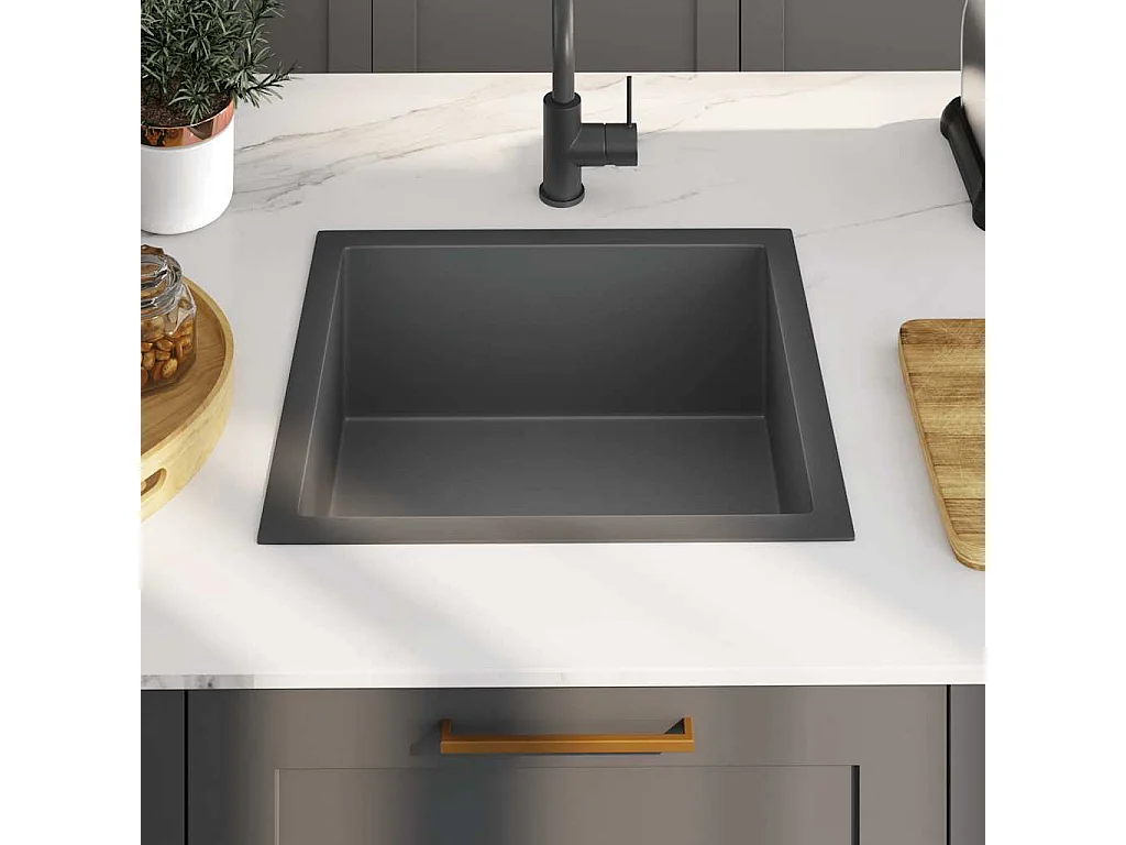 Évier de cuisine fait main Noir Acier inoxydable