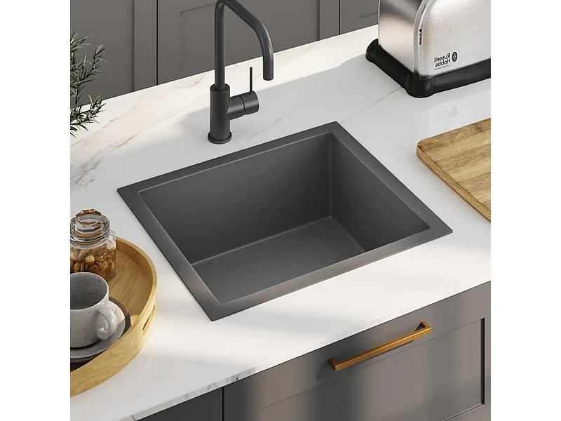 Lavello da cucina in acciaio inossidabile nero fatto a mano