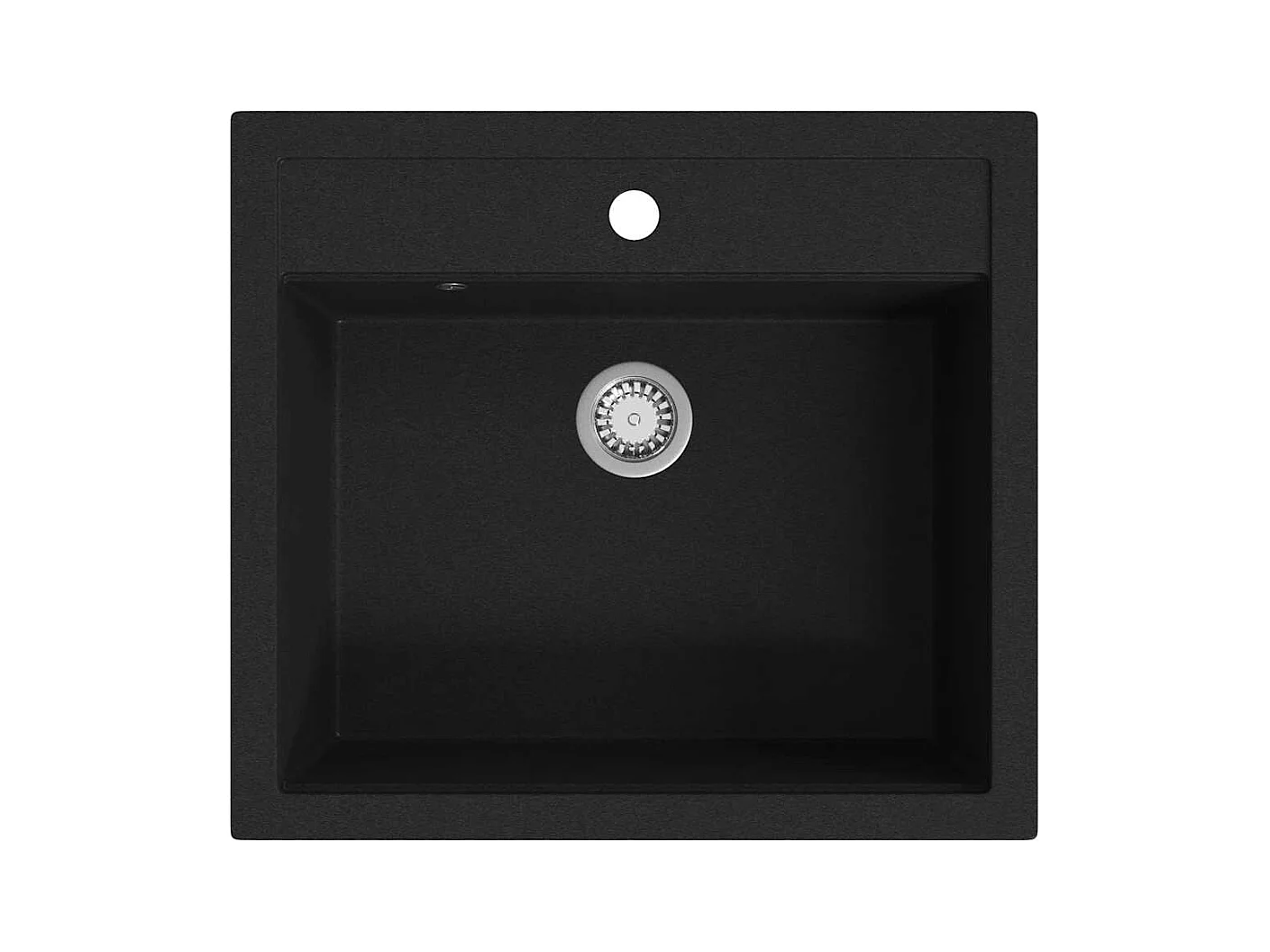 Schwarzes Einzelbecken-Spülbecken aus Granit
