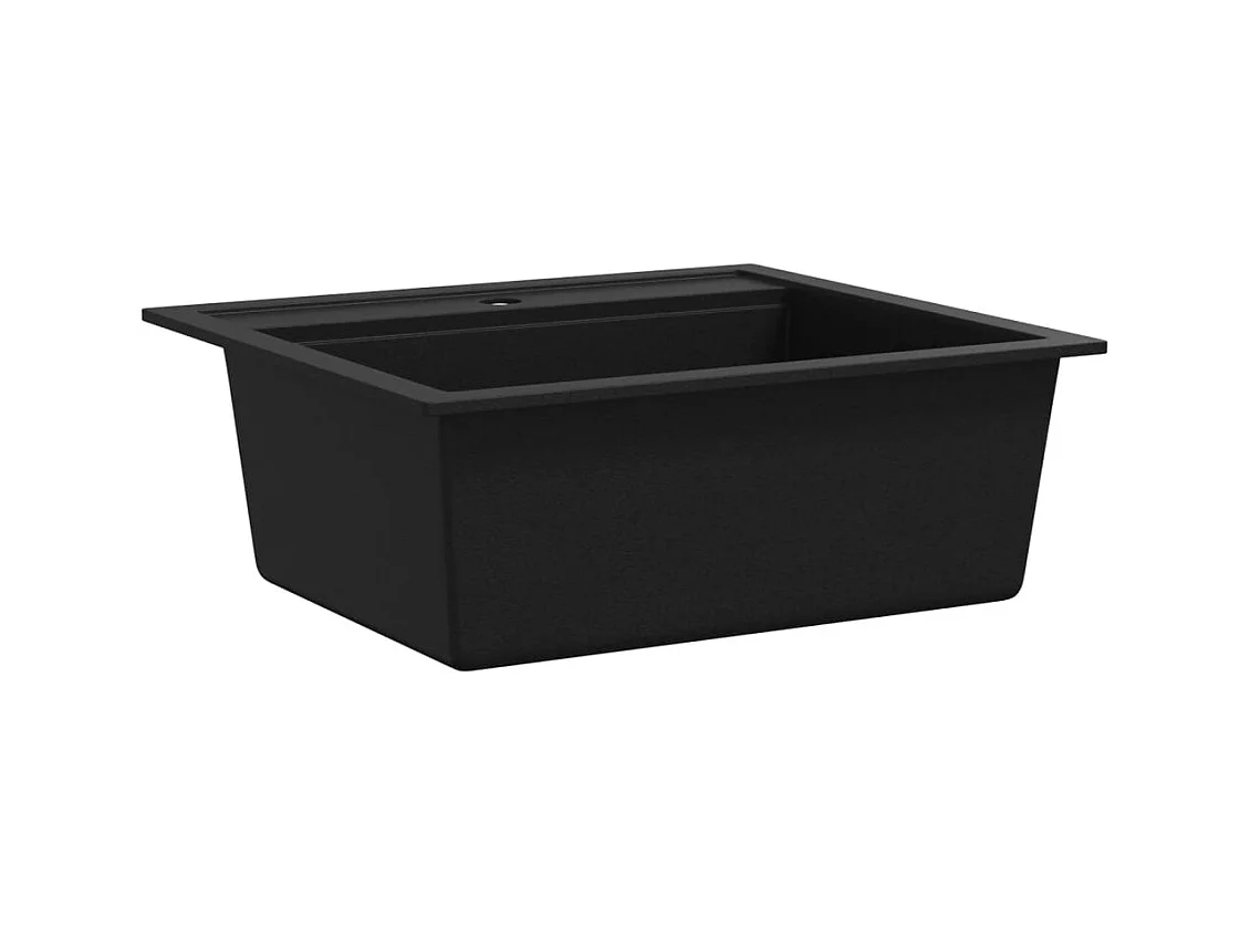 Schwarzes Einzelbecken-Spülbecken aus Granit