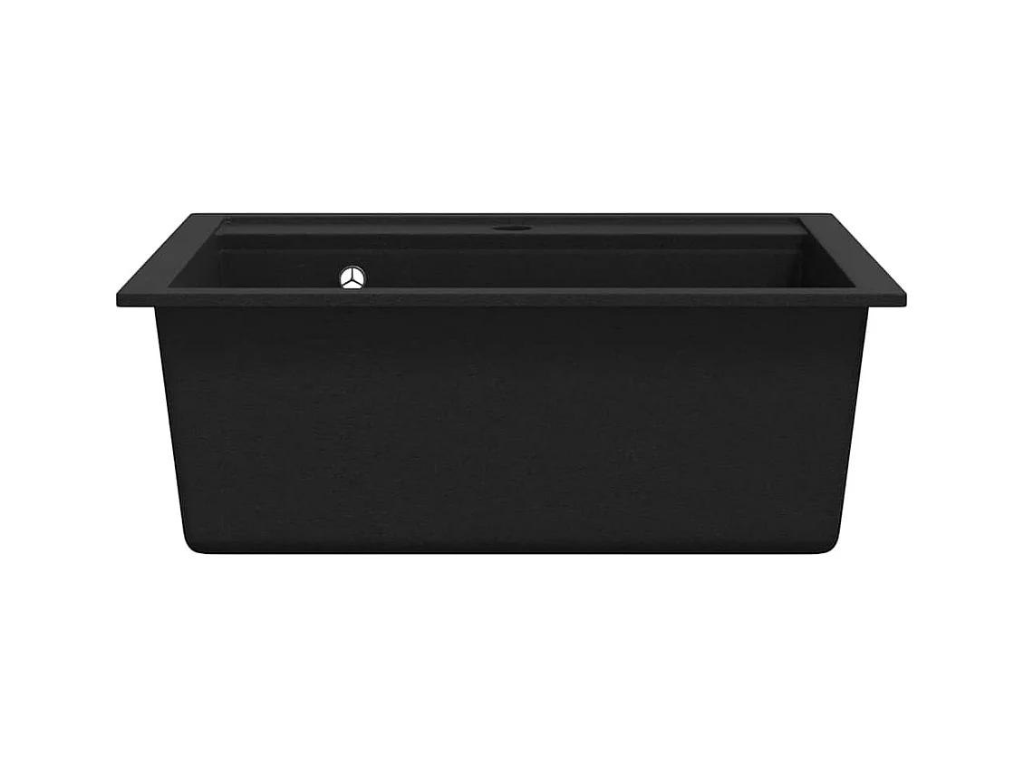 Schwarzes Einzelbecken-Spülbecken aus Granit