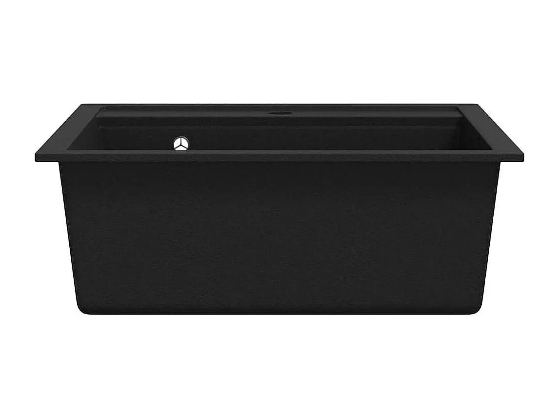 Lavello da cucina in granito nero a una vasca