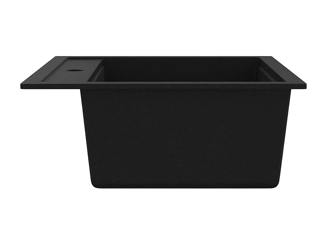 Lavello da cucina in granito nero a una vasca