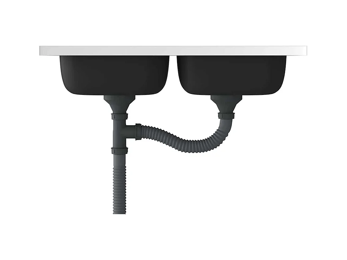 Zilveren dubbele spoelbak 800x500x155 mm roestvrij staal