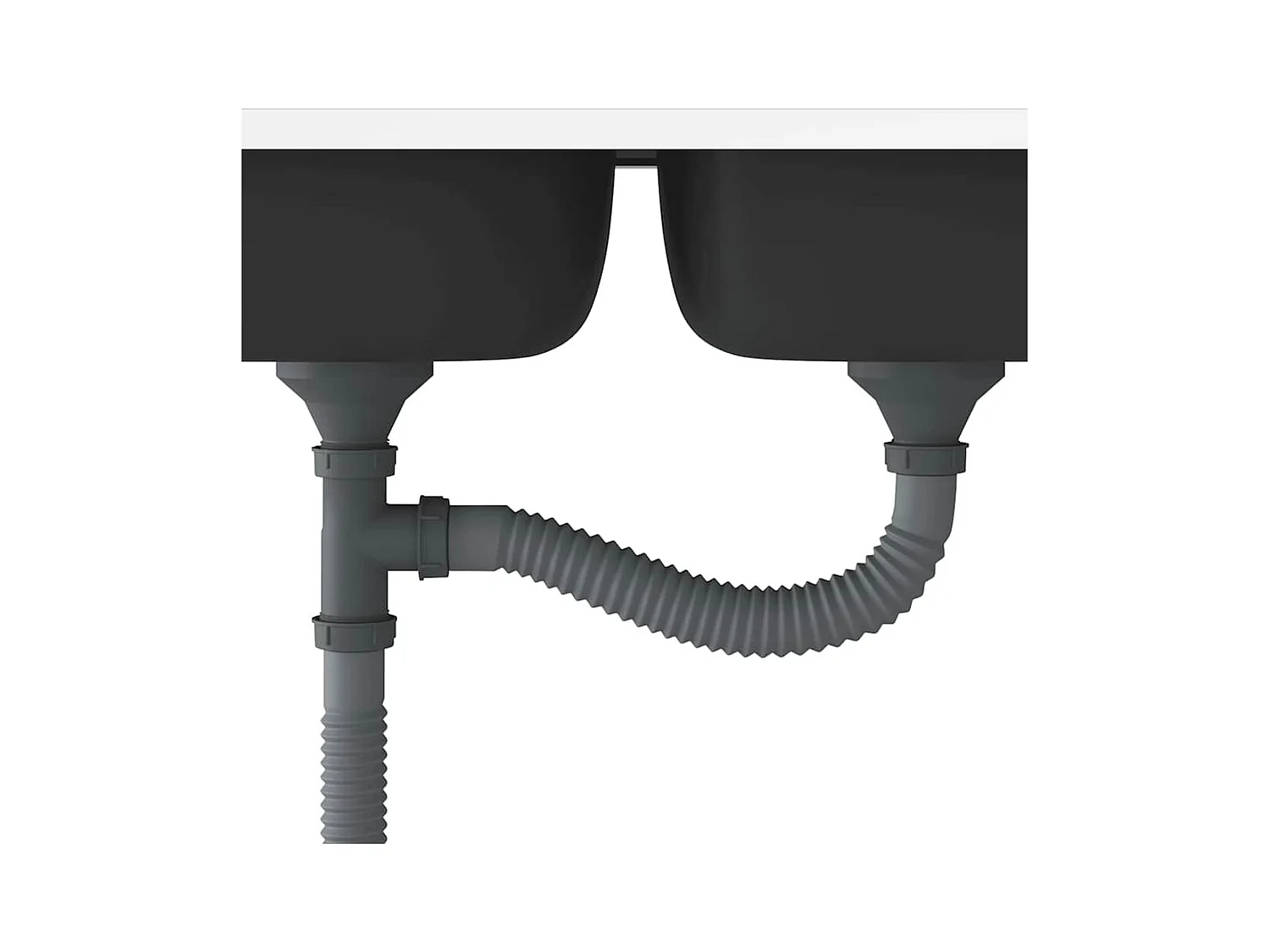 Zilveren dubbele spoelbak 800x500x155 mm roestvrij staal