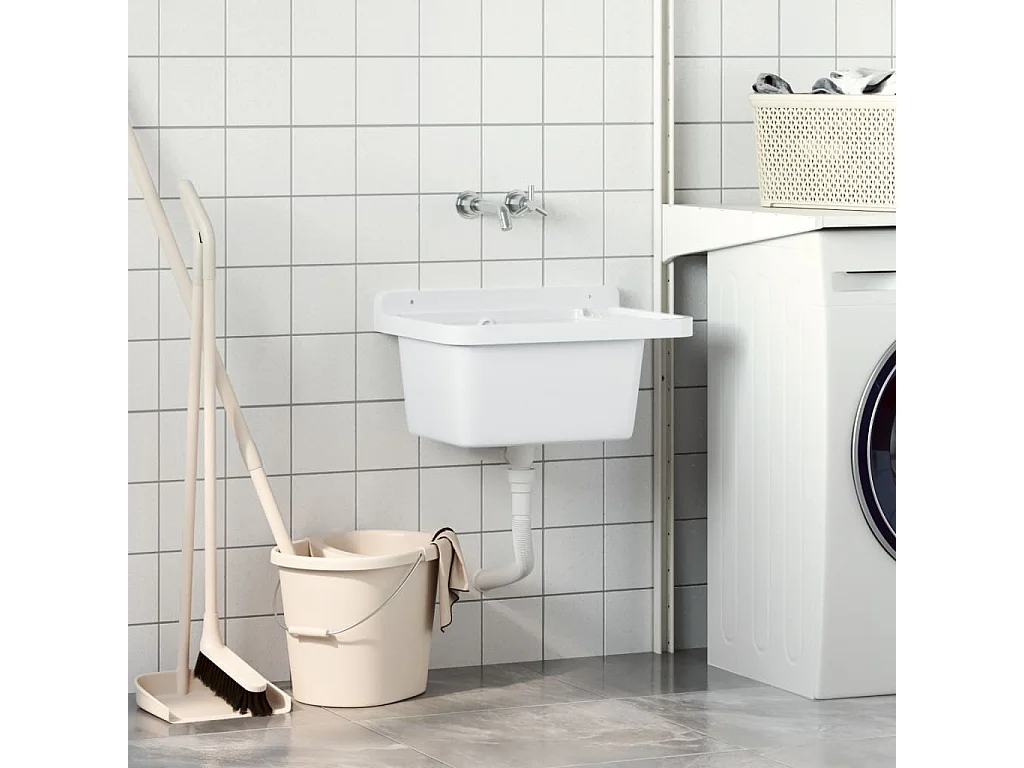 Lavabo de pared blanco 50x35x24 cm resina