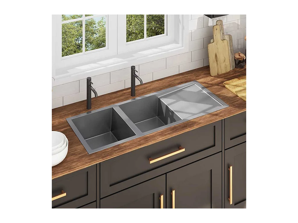 Handgemaakte keukengootsteen roestvrij staal