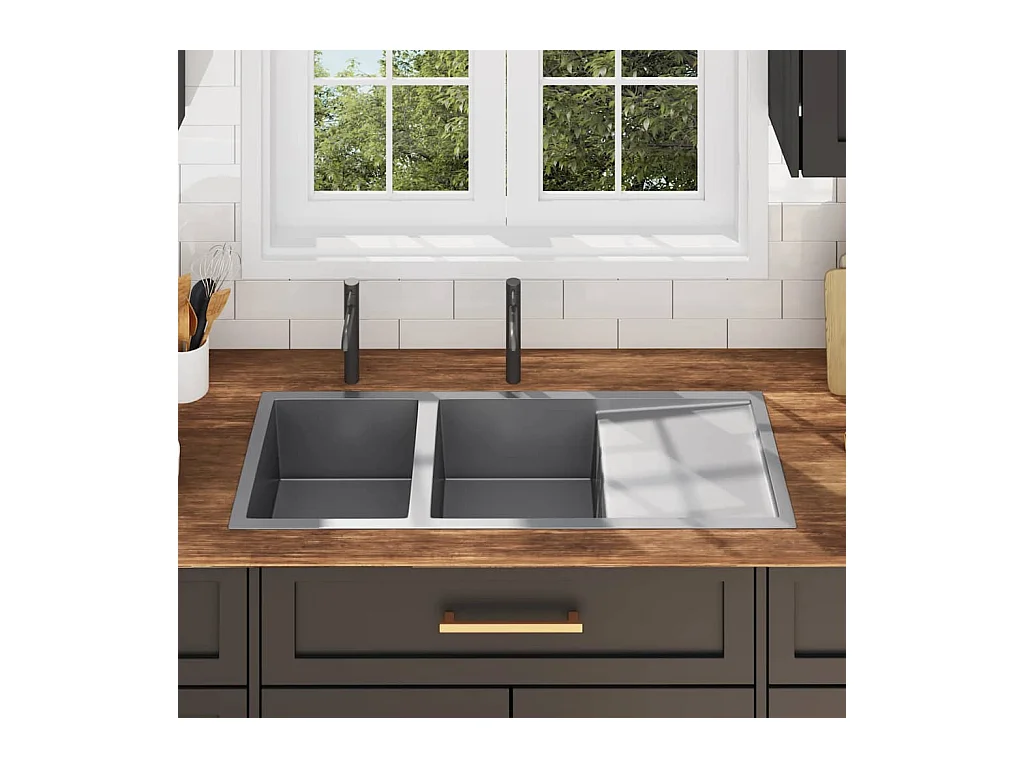 Handgemaakte keukengootsteen roestvrij staal