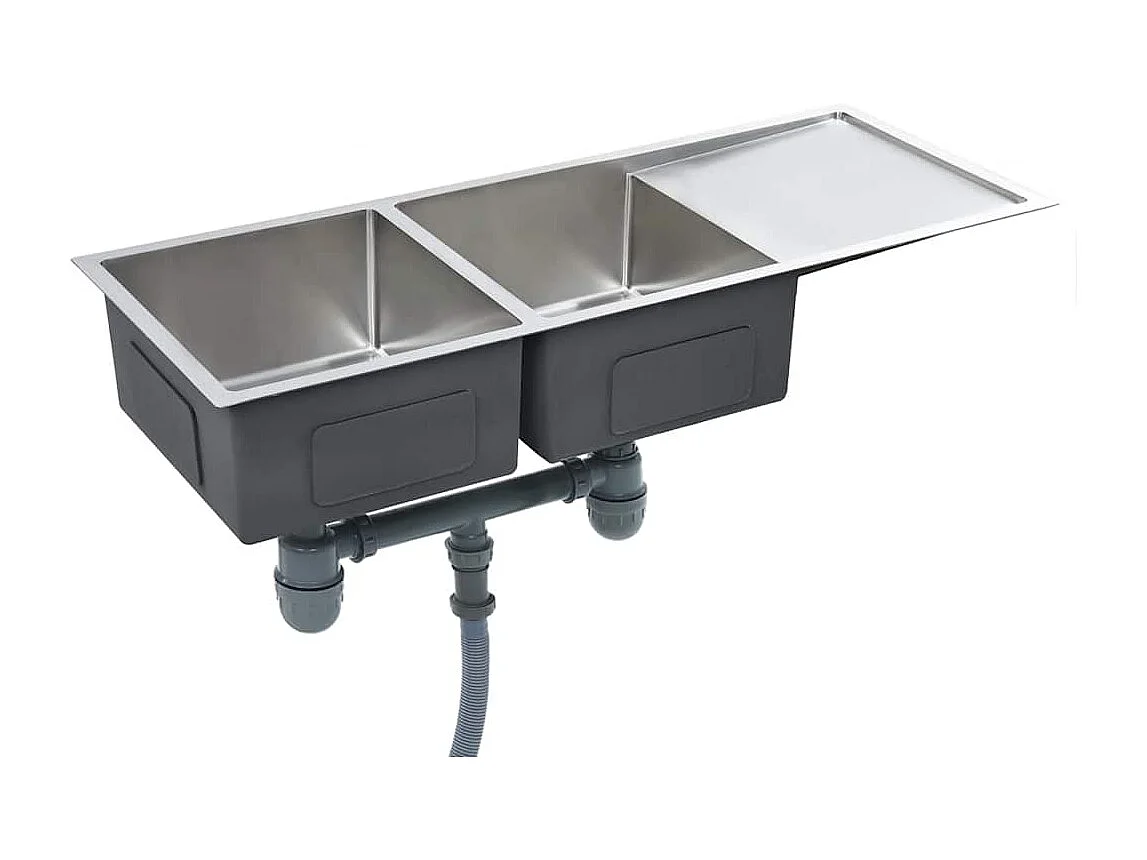 Fregadero de cocina hecho a mano de acero inoxidable