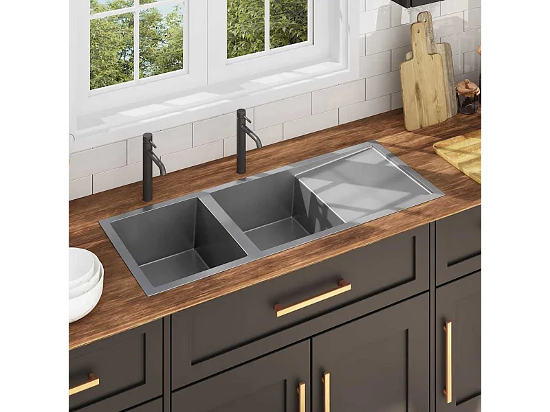 Lavello da cucina fatto a mano in acciaio inossidabile