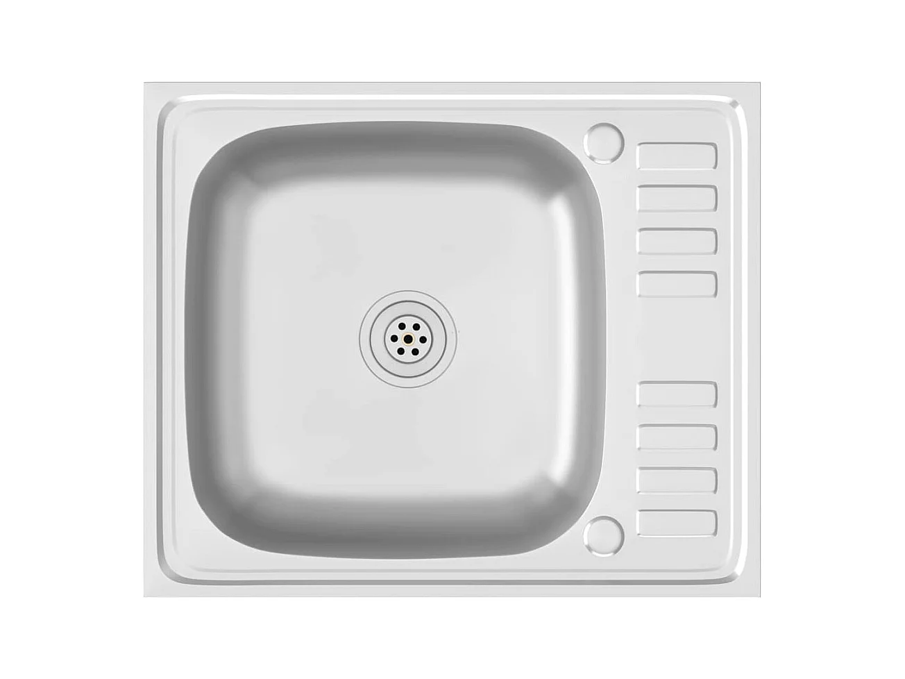 Zilveren spoelbak en afdruiprek 600x500x155 mm roestvrij staal