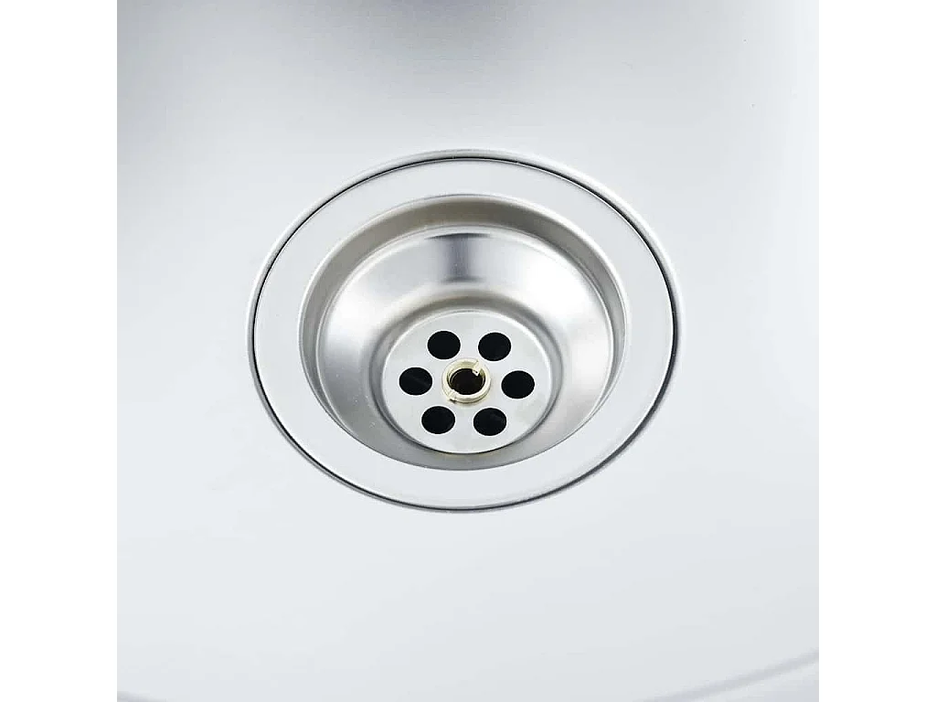 Fregadero de cocina y escurridor plateado 600x500x155 mm acero inoxidable