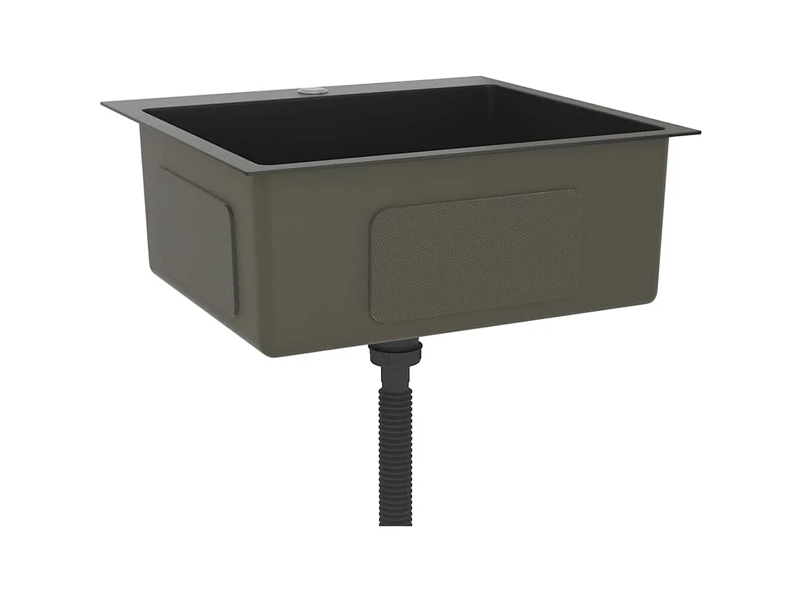 Handgefertigte schwarze Küchenspüle aus Edelstahl