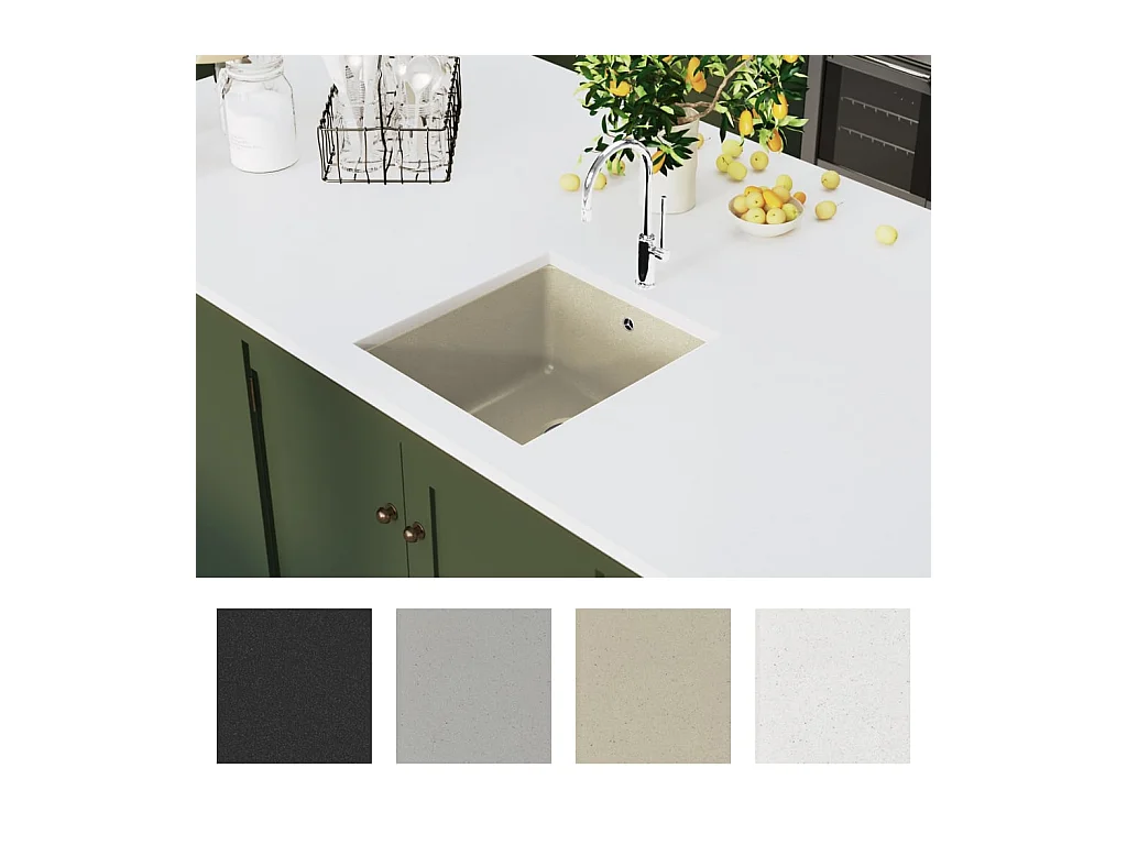 Granieten keukenspoelbak enkele spoelbak beige