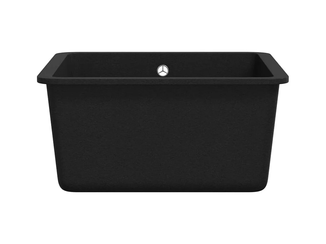 Schwarzes Einzelbecken-Spülbecken aus Granit