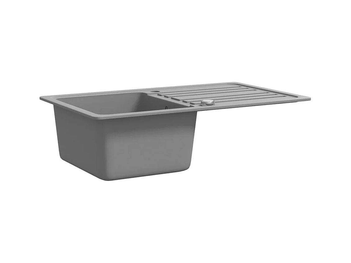 Granieten keukenspoelbak met omkeerbaar afdruipvlak Grijs