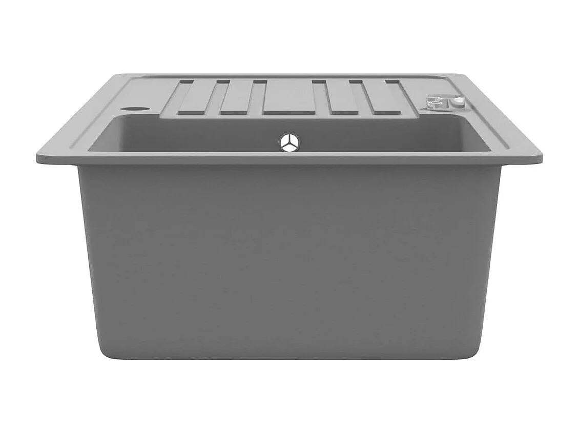 Fregadero de cocina de granito con escurridor reversible Gris