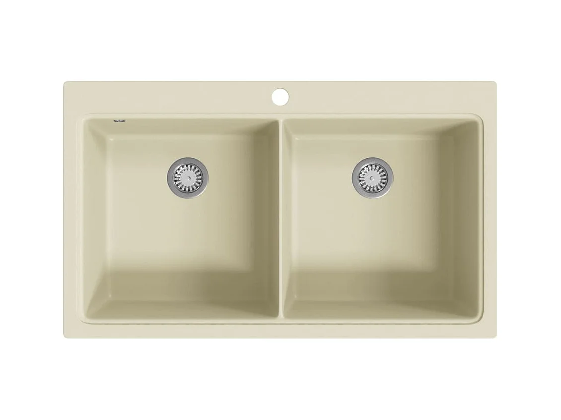 Granieten keukenspoelbak dubbele spoelbak beige
