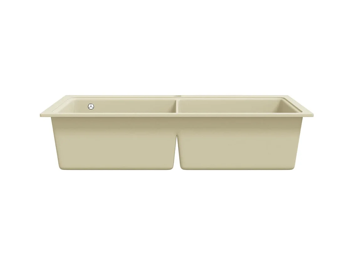 Granieten keukenspoelbak dubbele spoelbak beige