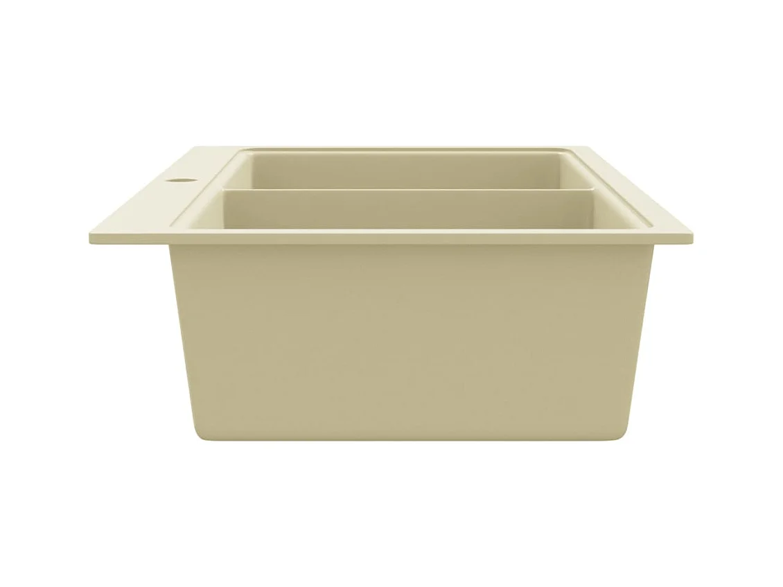 Granieten keukenspoelbak dubbele spoelbak beige