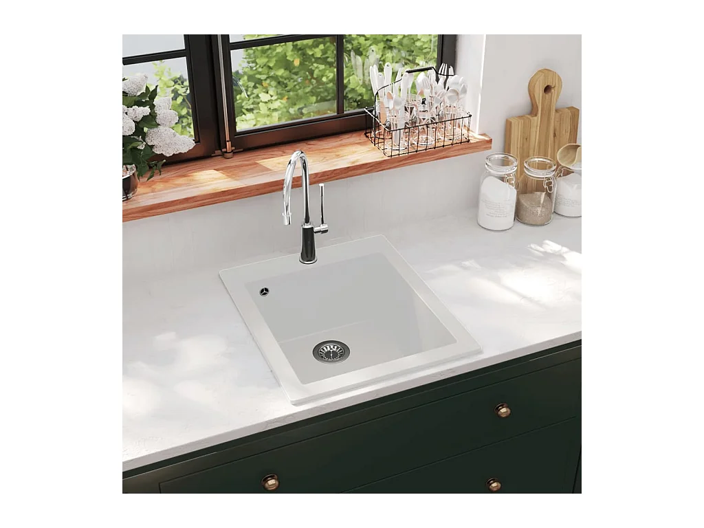 Évier de cuisine Granite Blanc crème