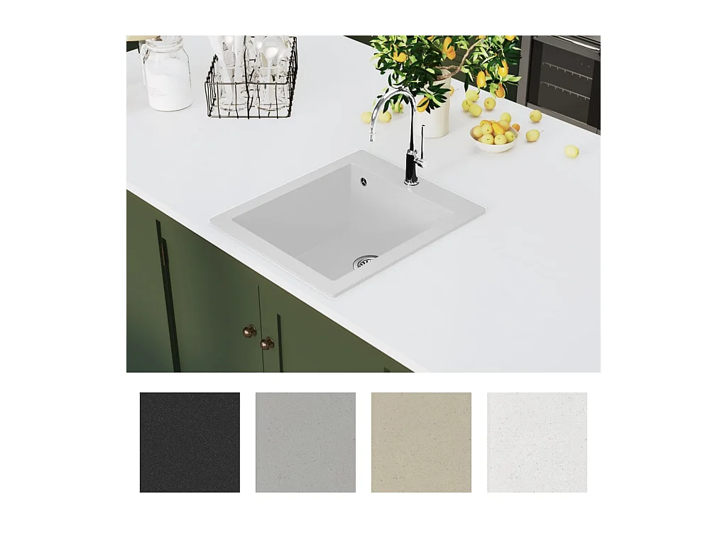 Évier de cuisine Granite Blanc crème