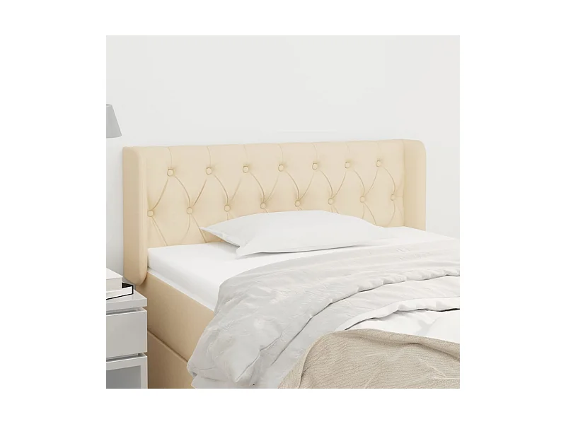 Kopfteil mit Flügeln Creme 93x16x78/88 cm Stoff