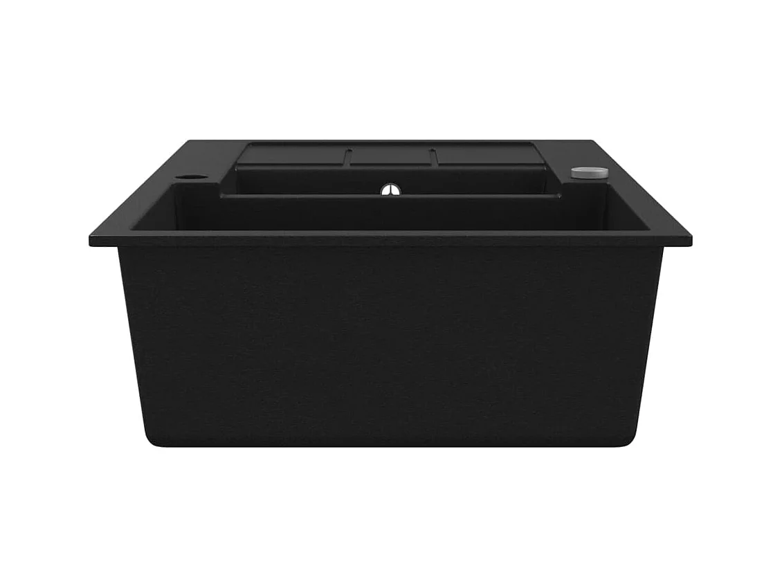 Schwarzes Doppelspülbecken aus Granit