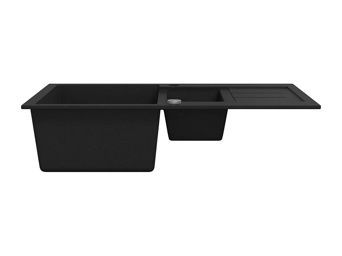 Évier de cuisine en granit Double bac Noir
