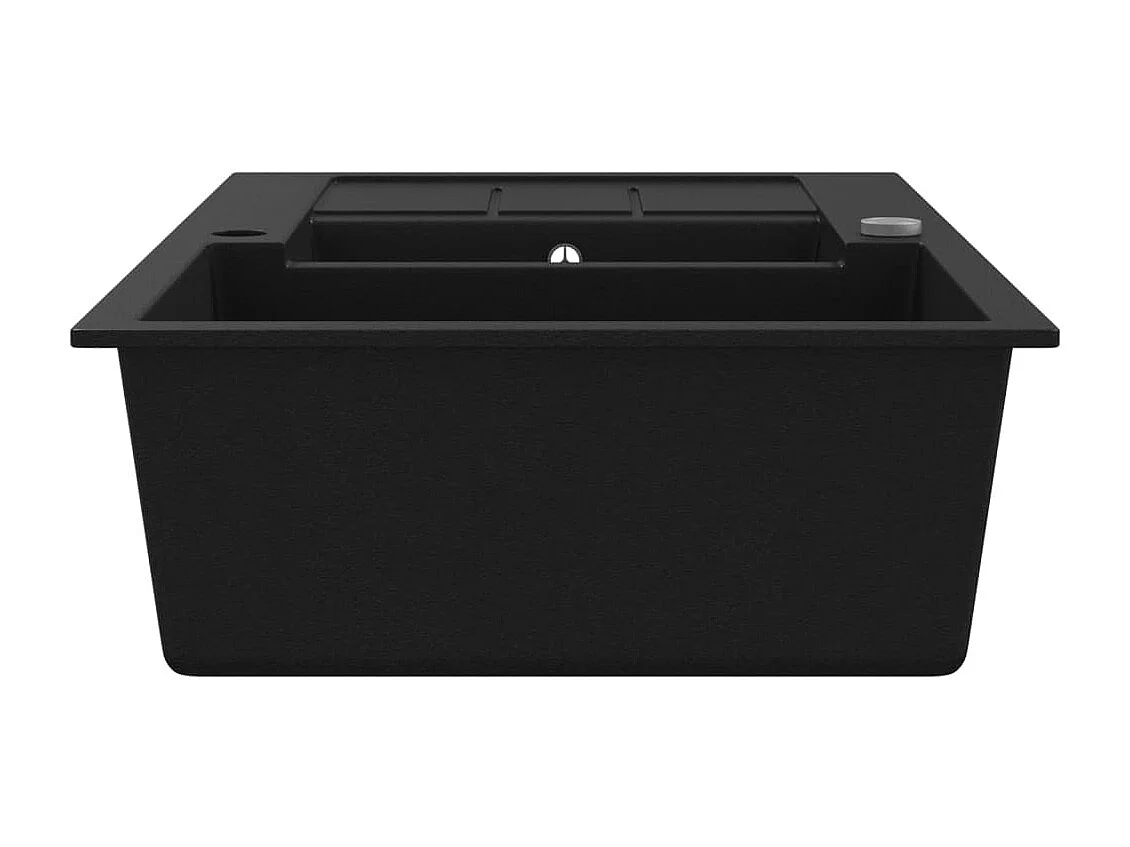 Évier de cuisine en granit Double bac Noir