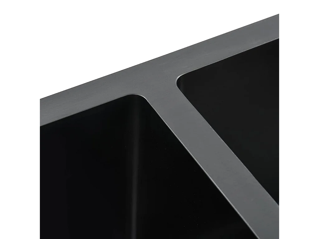 Handgefertigte Küchenspüle aus schwarzem Edelstahl