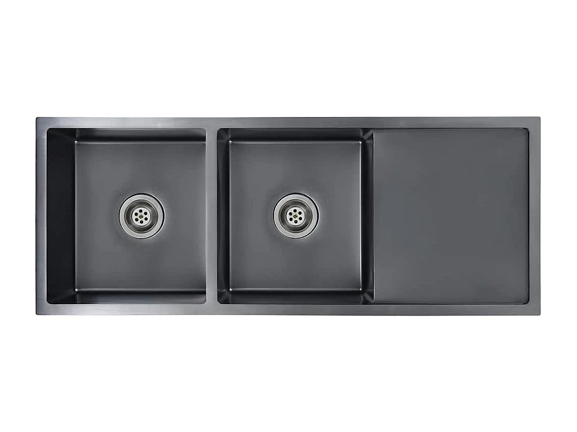 Lavello da cucina fatto a mano in acciaio inossidabile nero