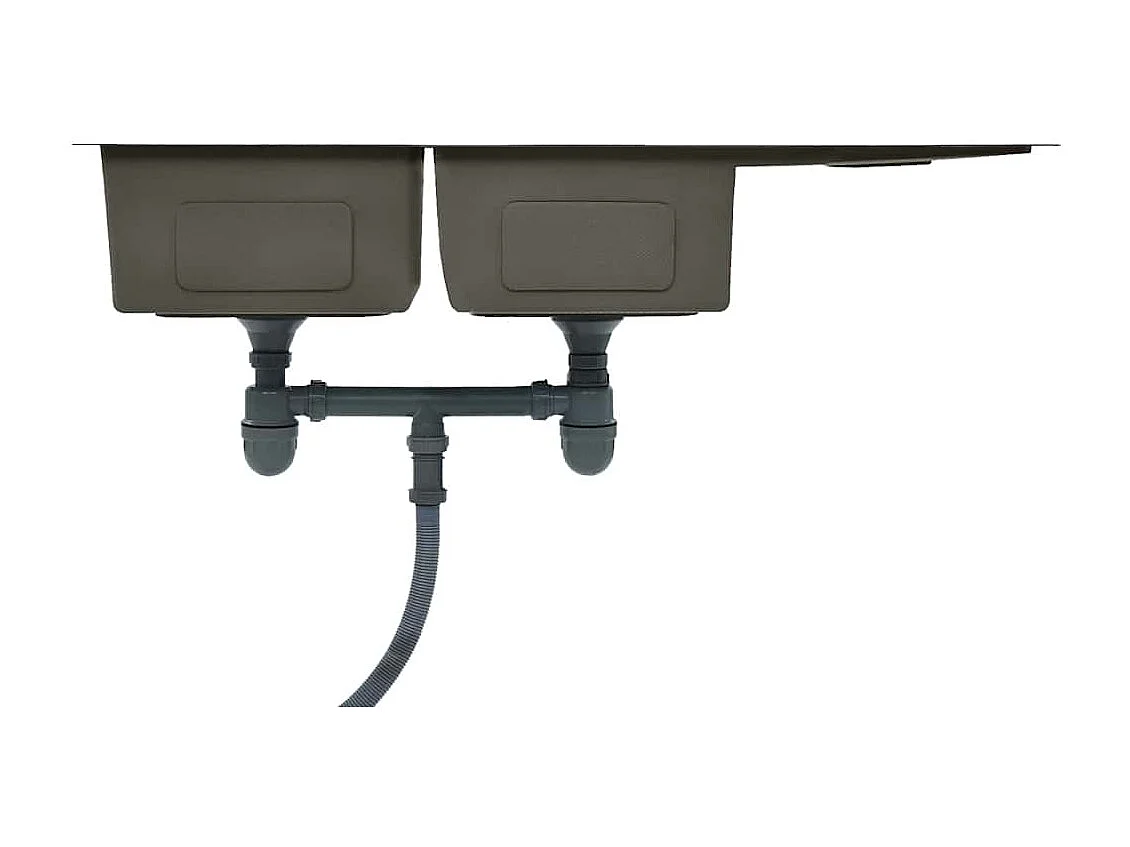 Lavello da cucina fatto a mano in acciaio inossidabile nero