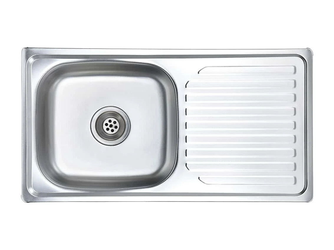 Fregadero de cocina con colador y sifón de acero inoxidable