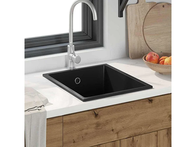Lavello da cucina nero 38 x 44 x 20 cm Granito